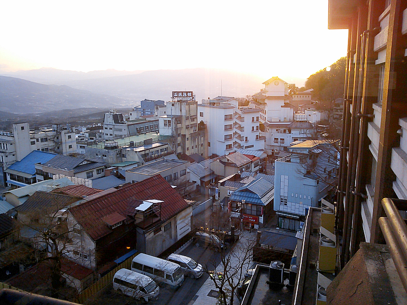 Morning sunrise in IKAHO Hot Spring Spa.