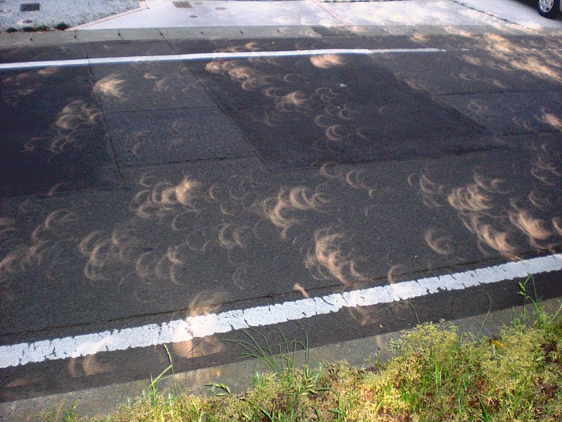 Drops of the annular solar eclipse on the earth.