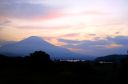 A shilhouette of Mt. Fuji