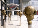 Statues of Doraemon and his friends