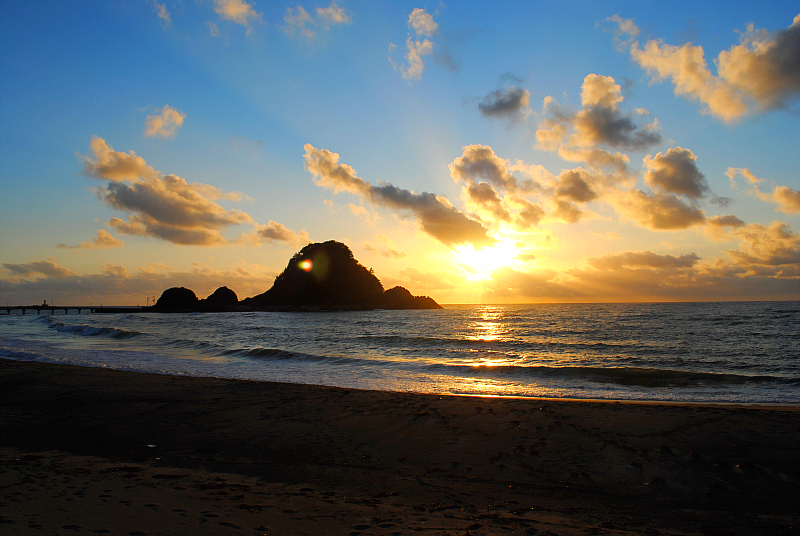 A Sunset of YURA Beach in Yamagata Prefecture